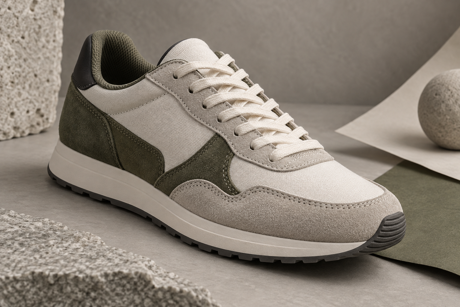 Dettaglio ravvicinato di una sneaker casual senza marchi